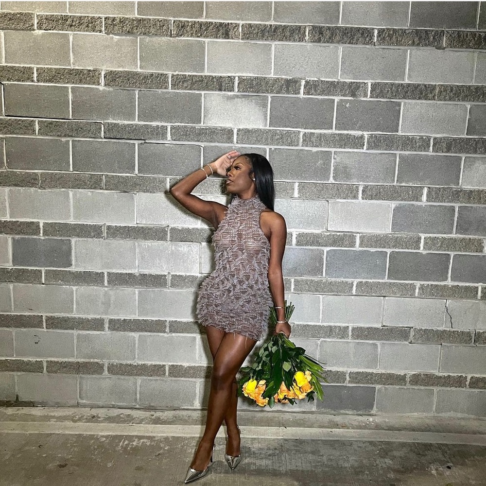 Mesh textured bodycon dress